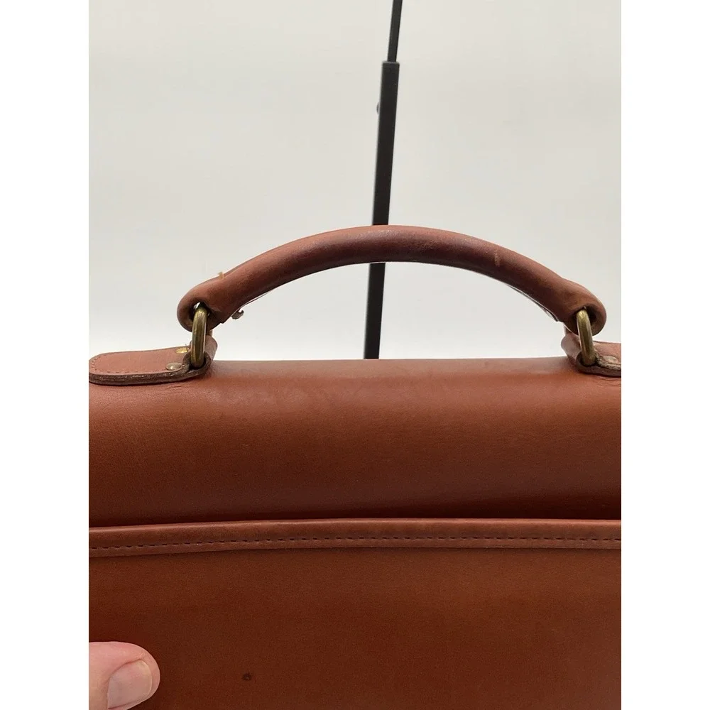 VINTAGE BRITISH TAN COACH LEATHER LAPTOP BRIEFCASE MESSENGER BAG
